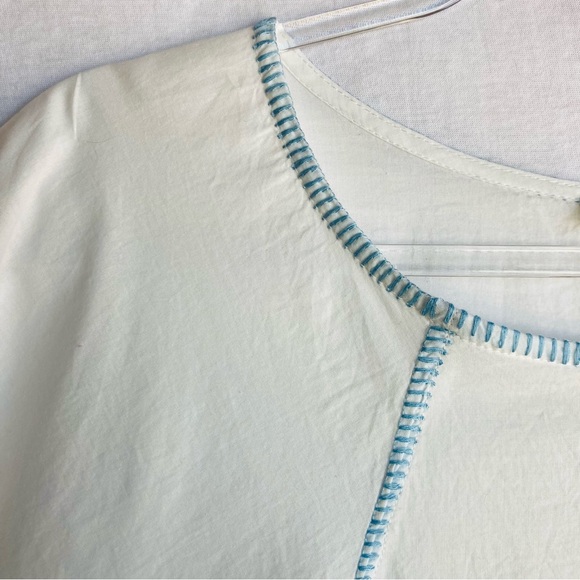 Cotton Bleu Women's embroidered top blouse tunic, Sz L - Picture 8 of 17